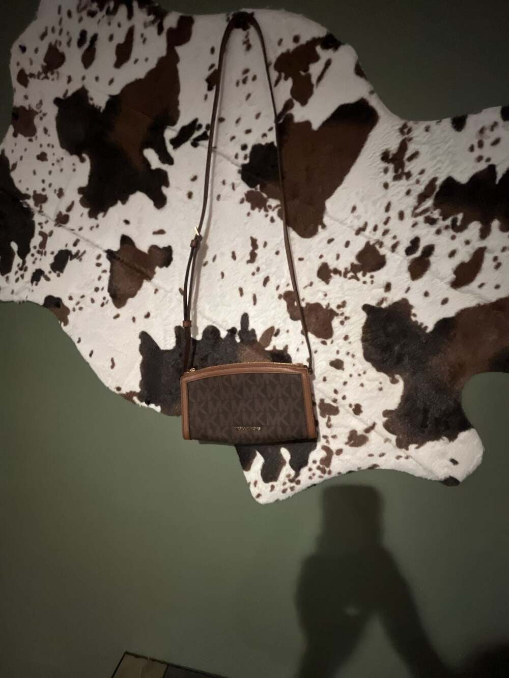 Michael Kors Signature Logo Jet Set Crossbody Bag in Brown
